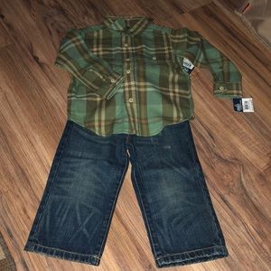 NWT! Infant Flannel Top Set